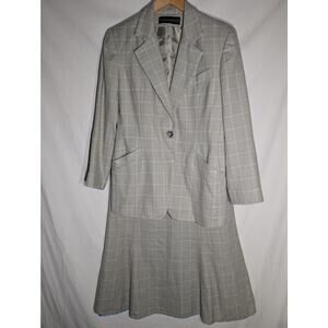 Harve Benard A line midi light academia skirt and blazer set Sz Medium two piece